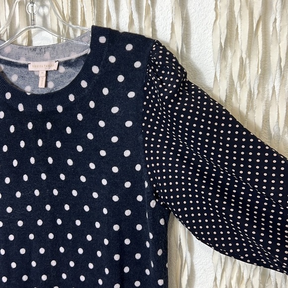 Rebecca Taylor Navy Polka Dot Sweater Size M - Picture 5 of 10